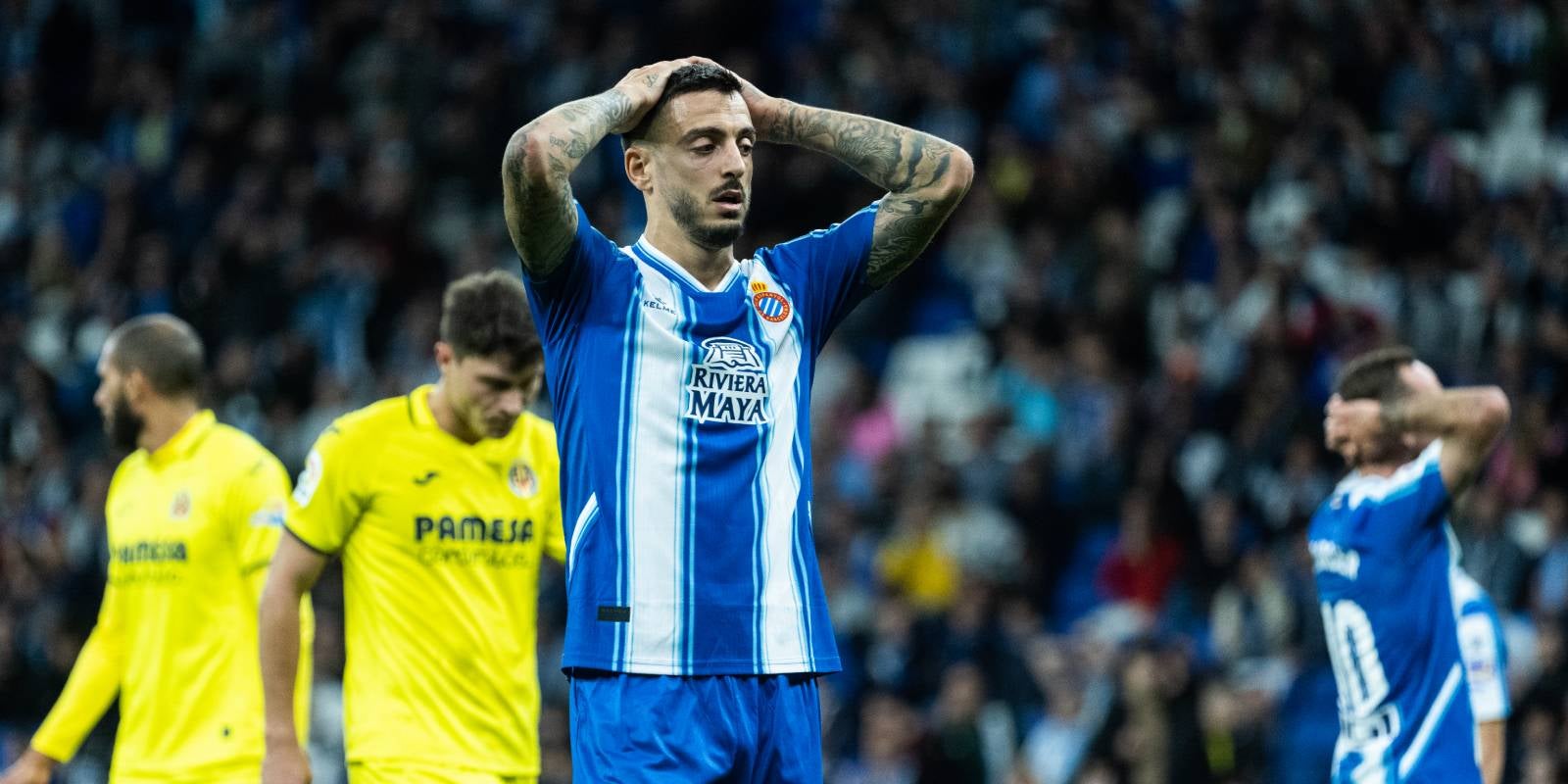 Joselu se lamenta durante el Espanyol-Villarreal | Europa Press