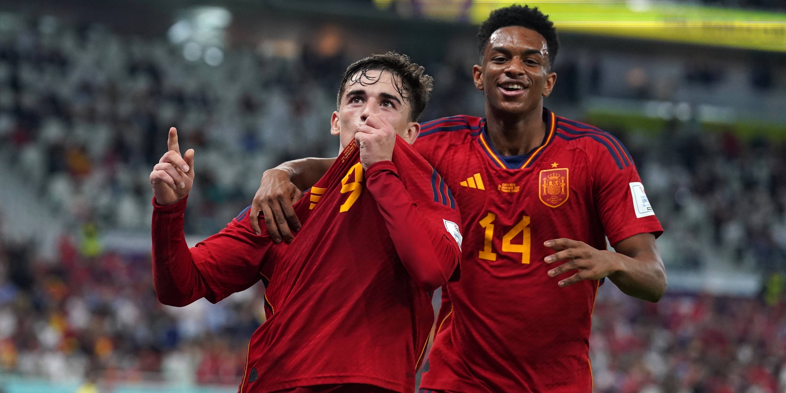 Gavi i Balde celebren un gol amb la selecció espanyola | Europa Press