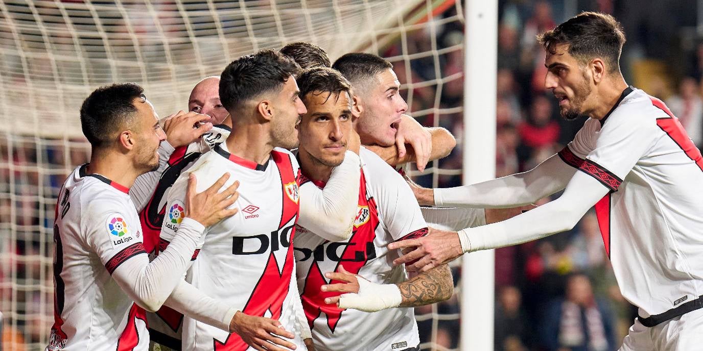 Jugadors del Rayo Vallecano celebrant el tercer gol al Madrid | Rayo Vallecano