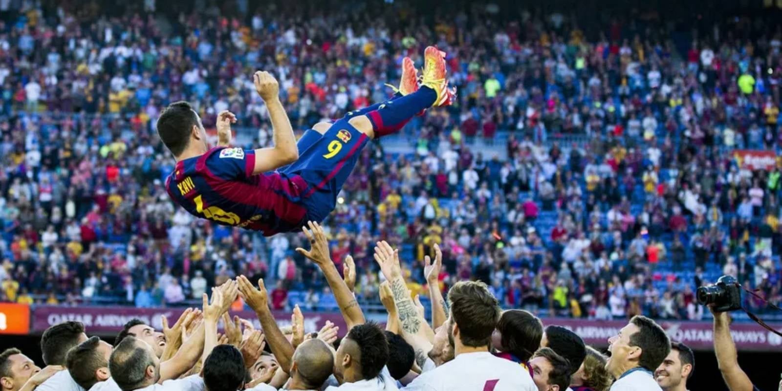 Xavi Hernández, en su despedida del Barça como jugador, en el 2015 | FC Barcelona
