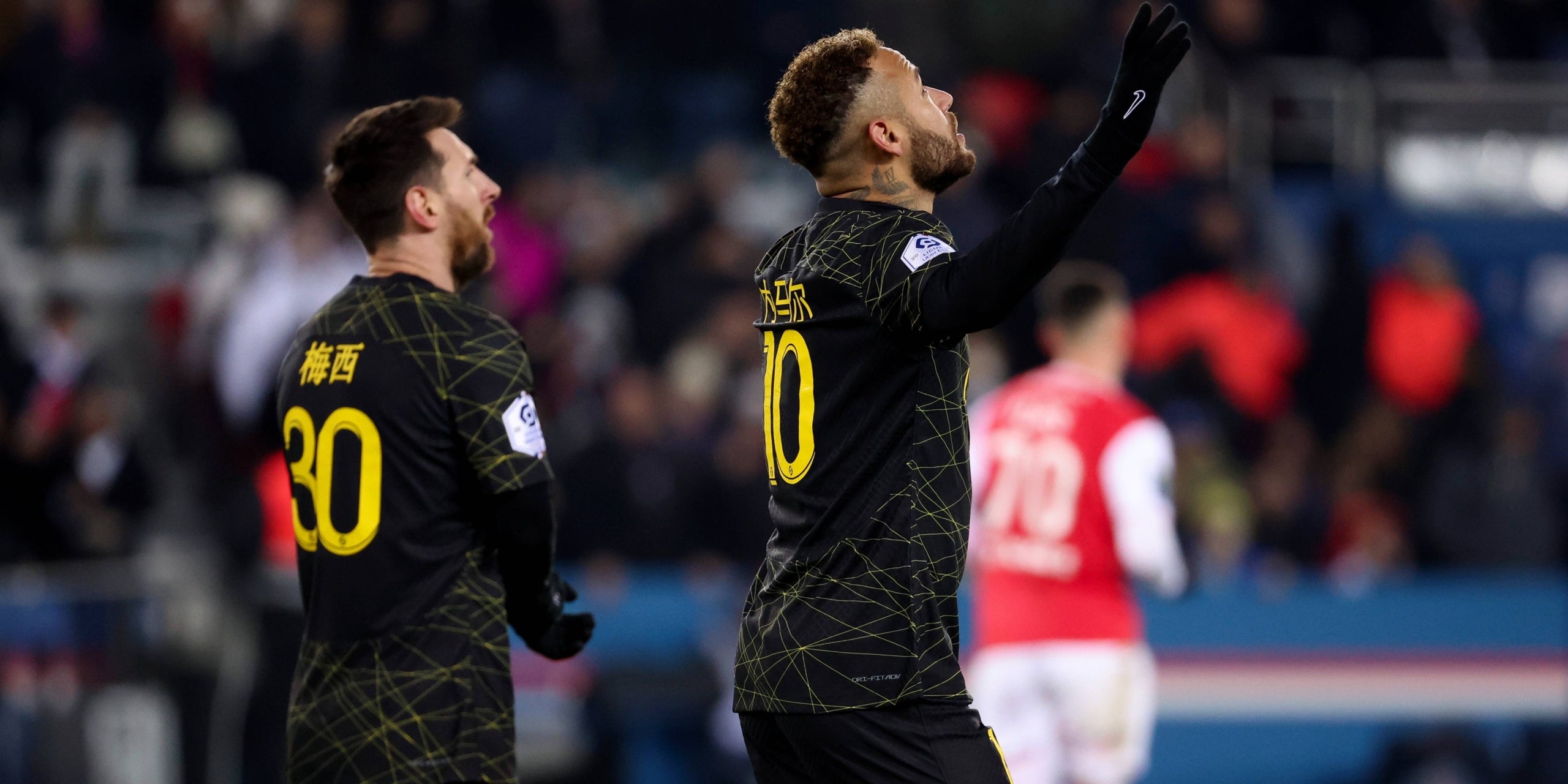 Messi y Neymar celebran el gol contra el Reims | Europa Press