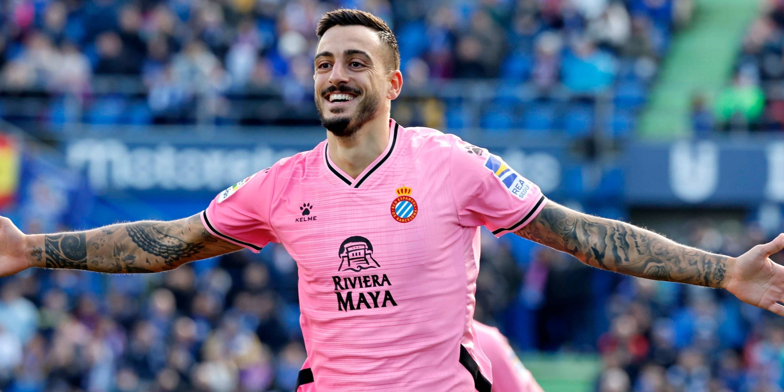 Joselu, celebrant un gol contra el Getafe | @rcdespanyol