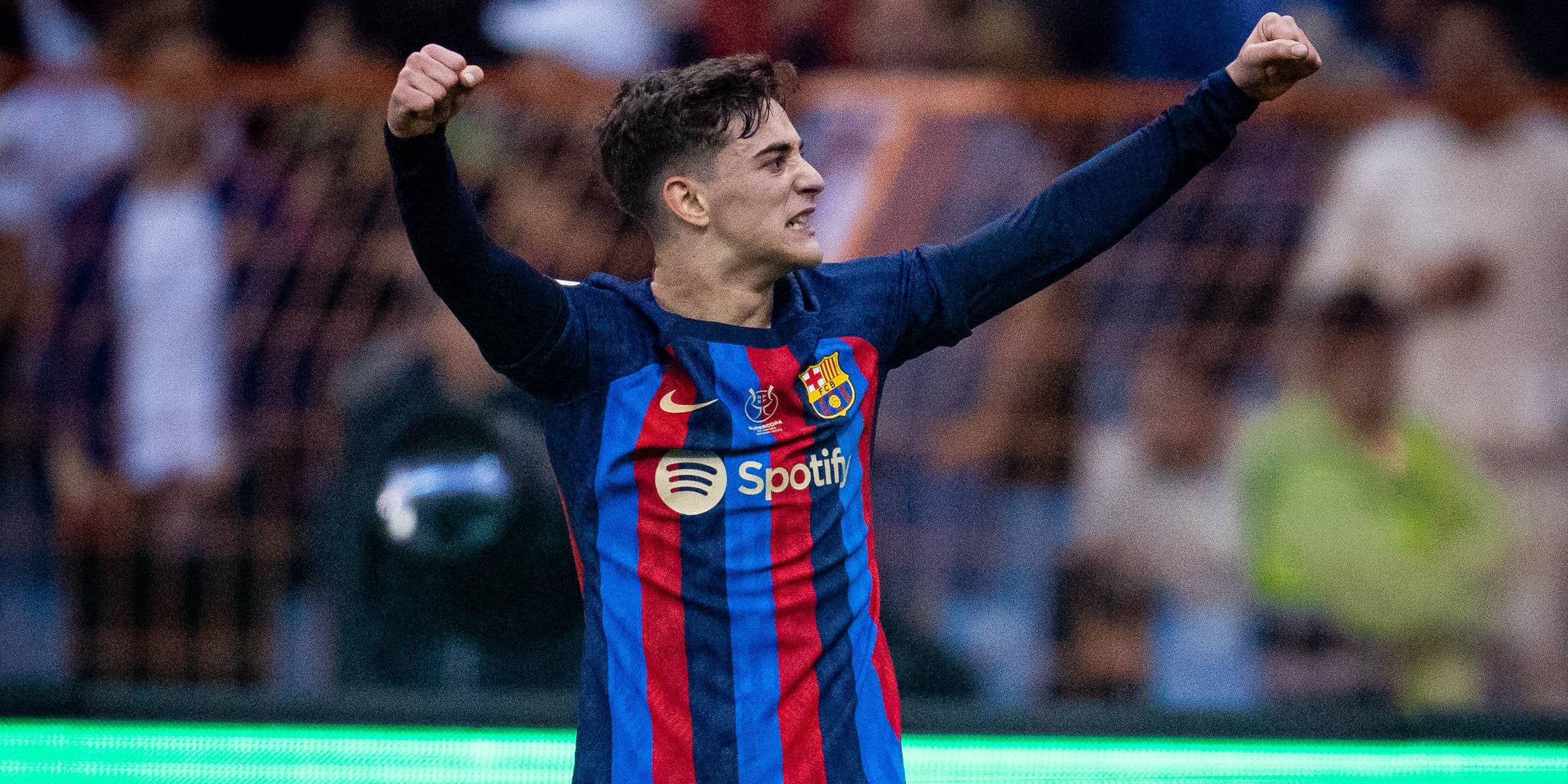 Gavi, celebrant el seu gol contra el Madrid | @fcbarcelona