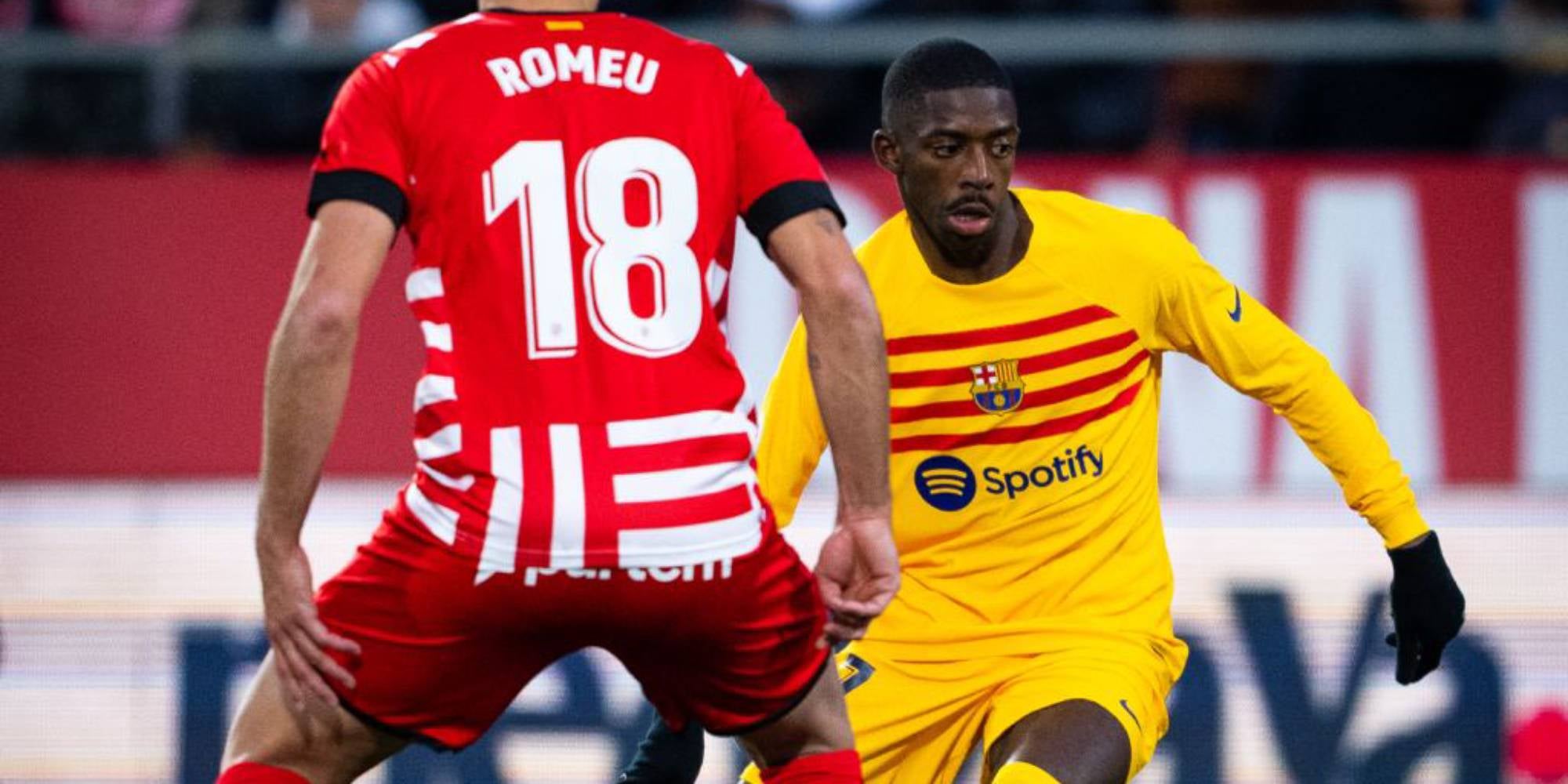 Ousmane Dembélé, durant el partit contra el Girona | @fcbarcelona_cat