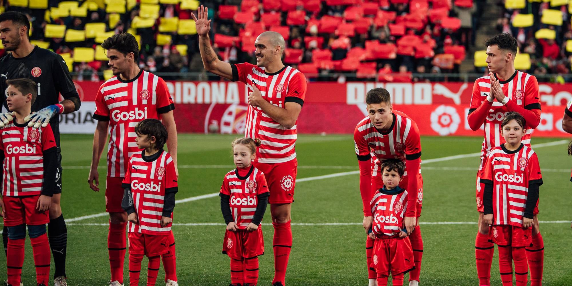 Els jugadors del Girona, abans del derbi català | @gironafc