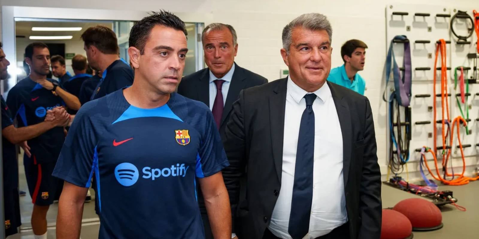 Xavi Hernández i Joan Laporta | FC Barcelona
