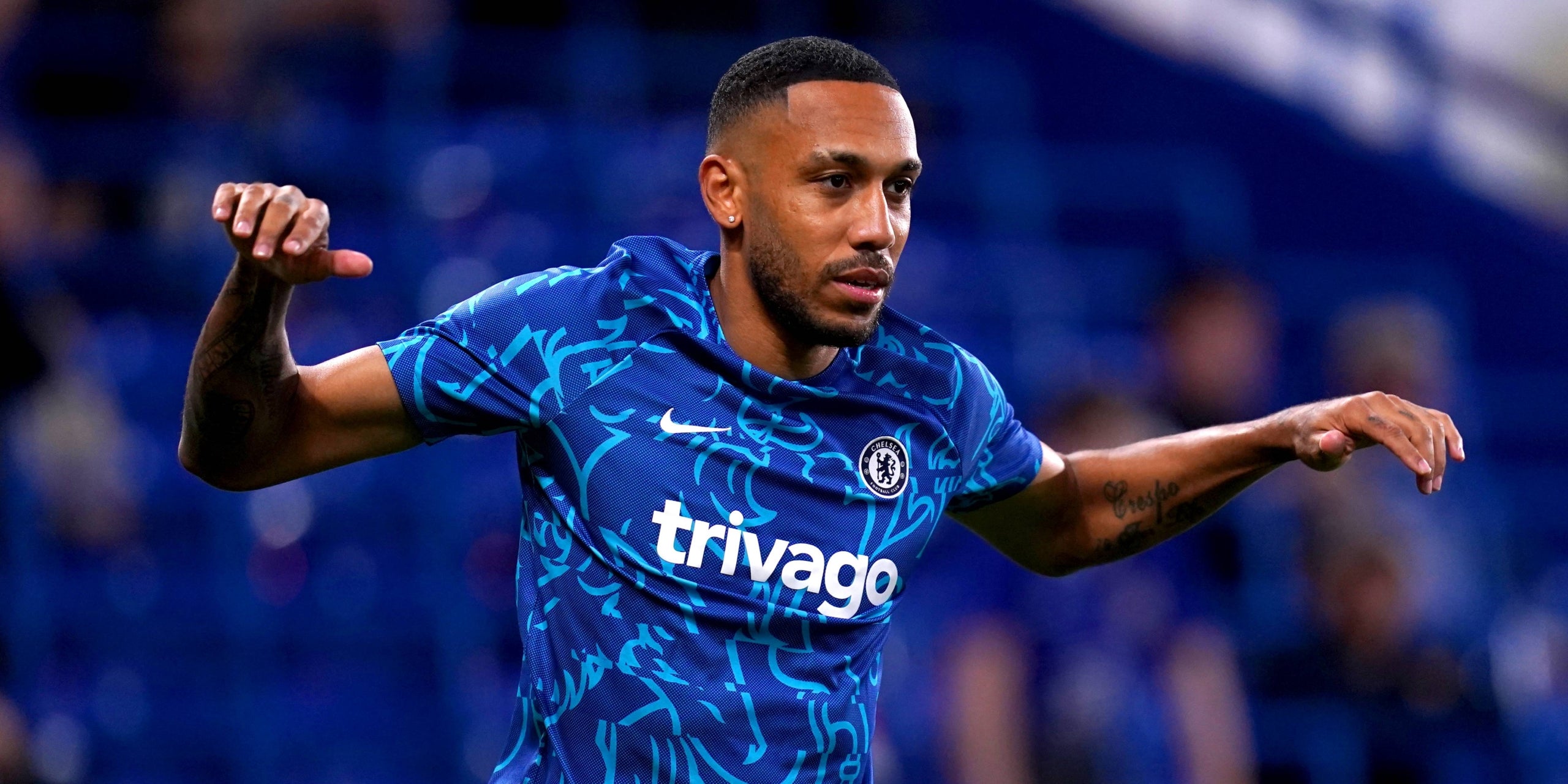 Pierre-Emerick Aubameyang, durant un escalfament amb el Chelsea | Europa Press