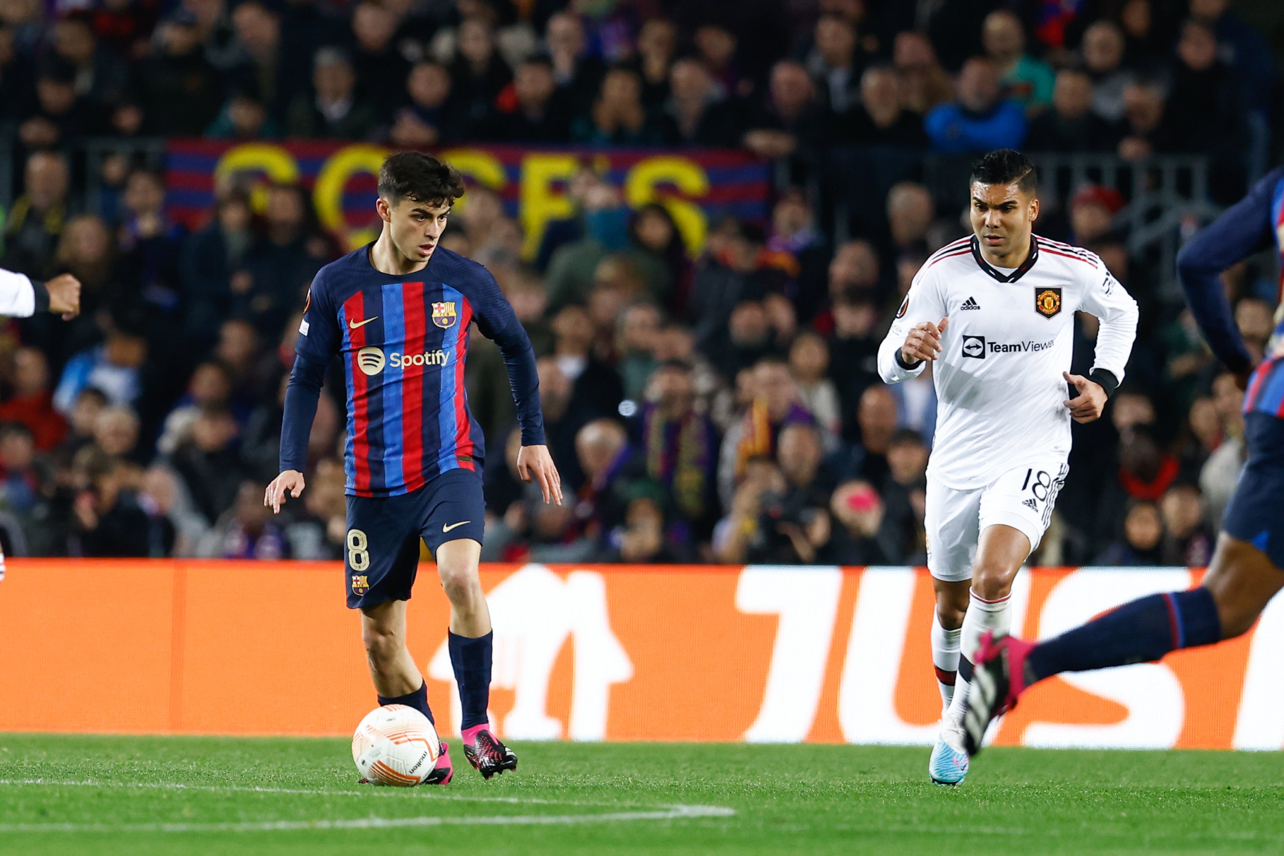 Pedri González, durant el partit contra el Manchester United | Europa Press