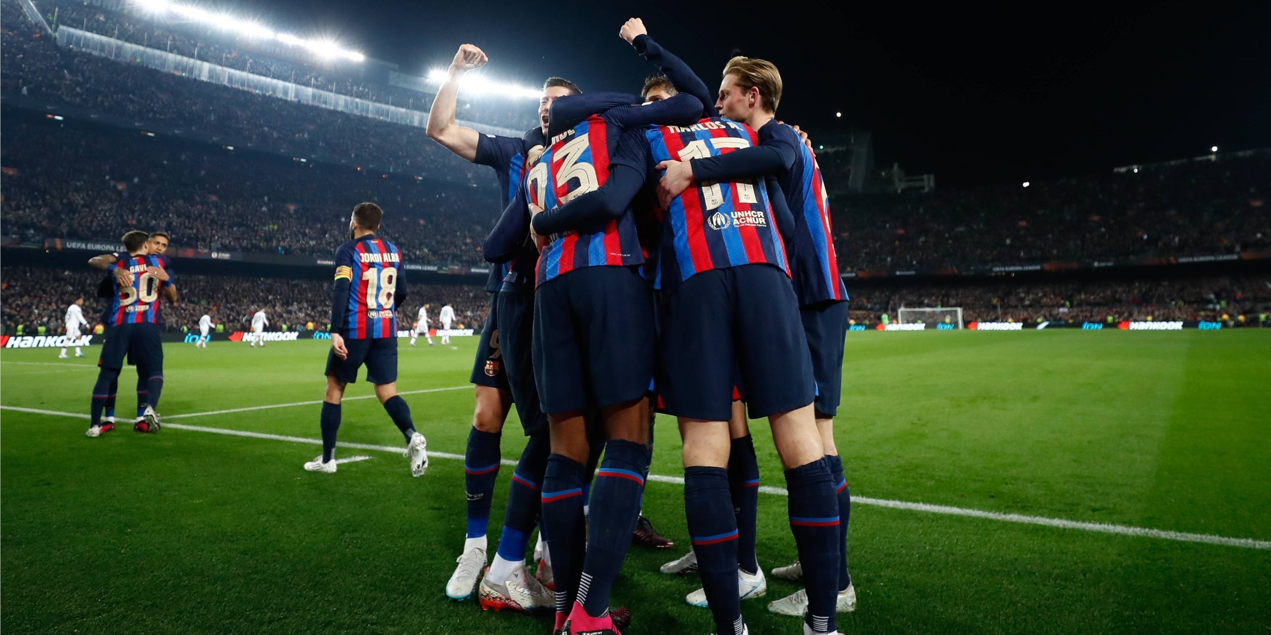 Los jugadores del Barça celebran un gol en el Camp Nou | Europa Press
