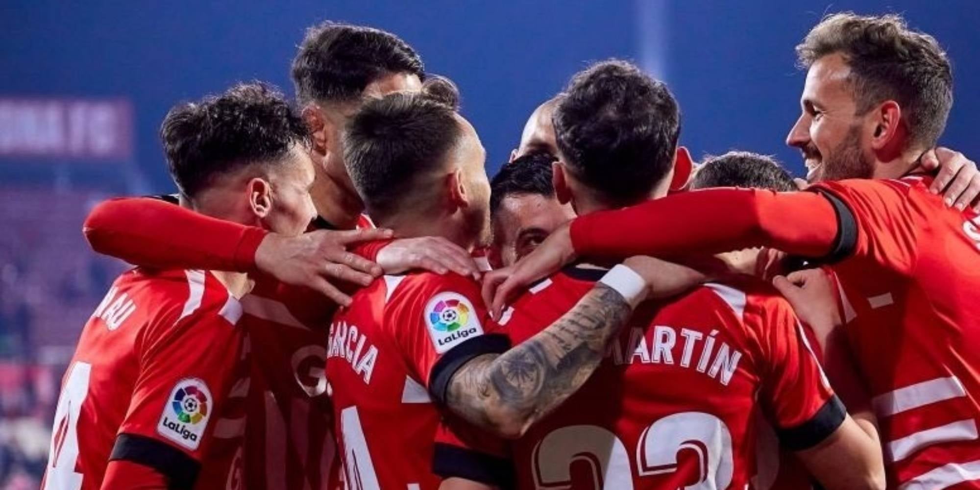 Els jugadors del Girona, fent pinya | Europa Press