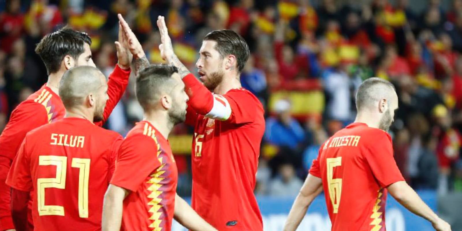 La selecció espanyola, en un partit de 2018 | @SEFutbol