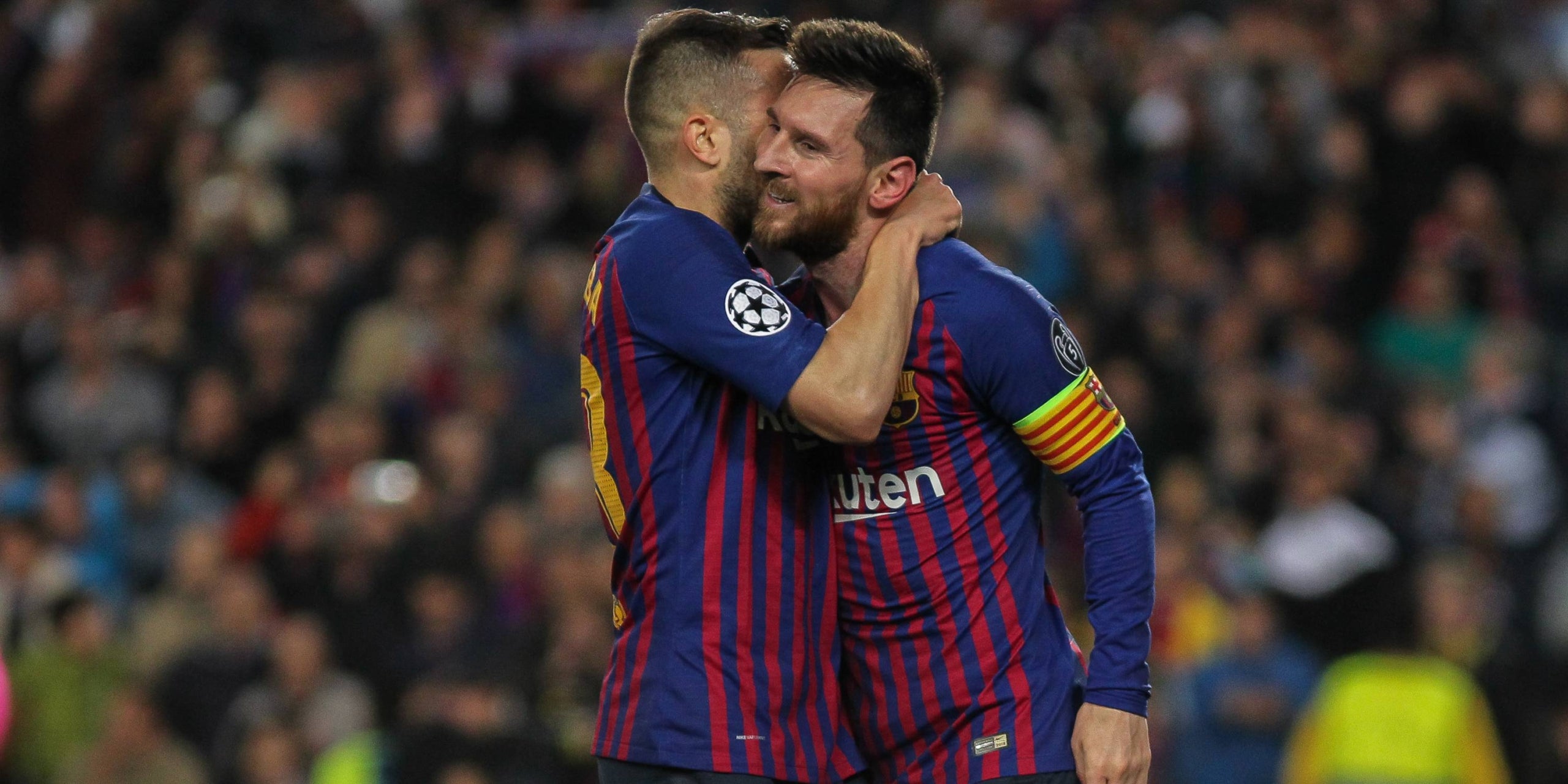 Jordi Alba y Leo Messi celebran un gol | Europa Press