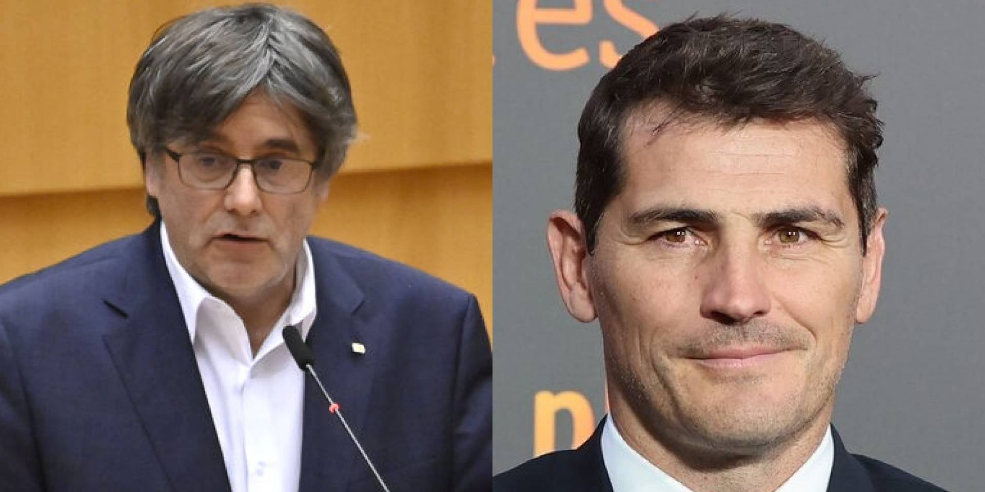 Carles Puigdemont i Iker Casillas | Muntatge de Món Esport amb imatges d'Europa Press