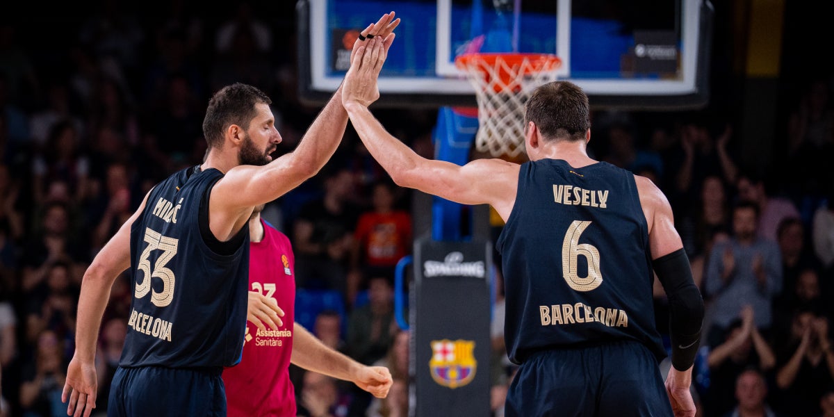 Nikola Mirotic i Jan Vesely, jugadors del Barça | FC Barcelona