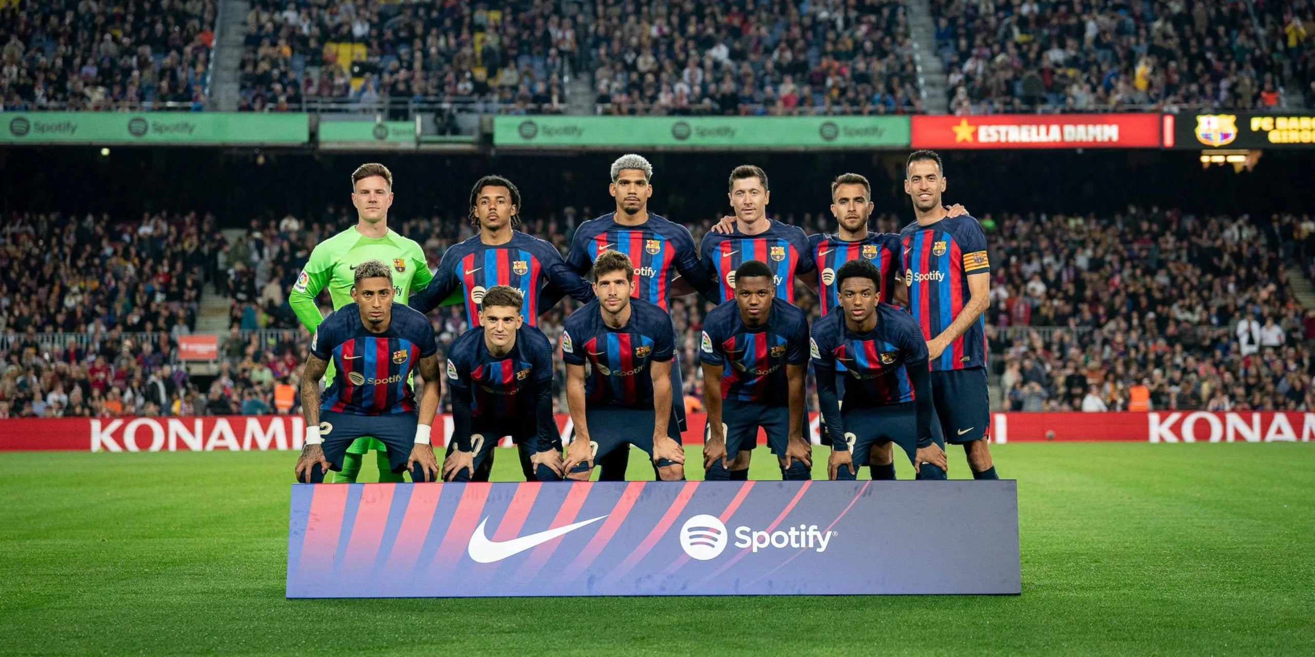 Los jugadores del Barça, antes del partido contra el Girona | FC Barcelona