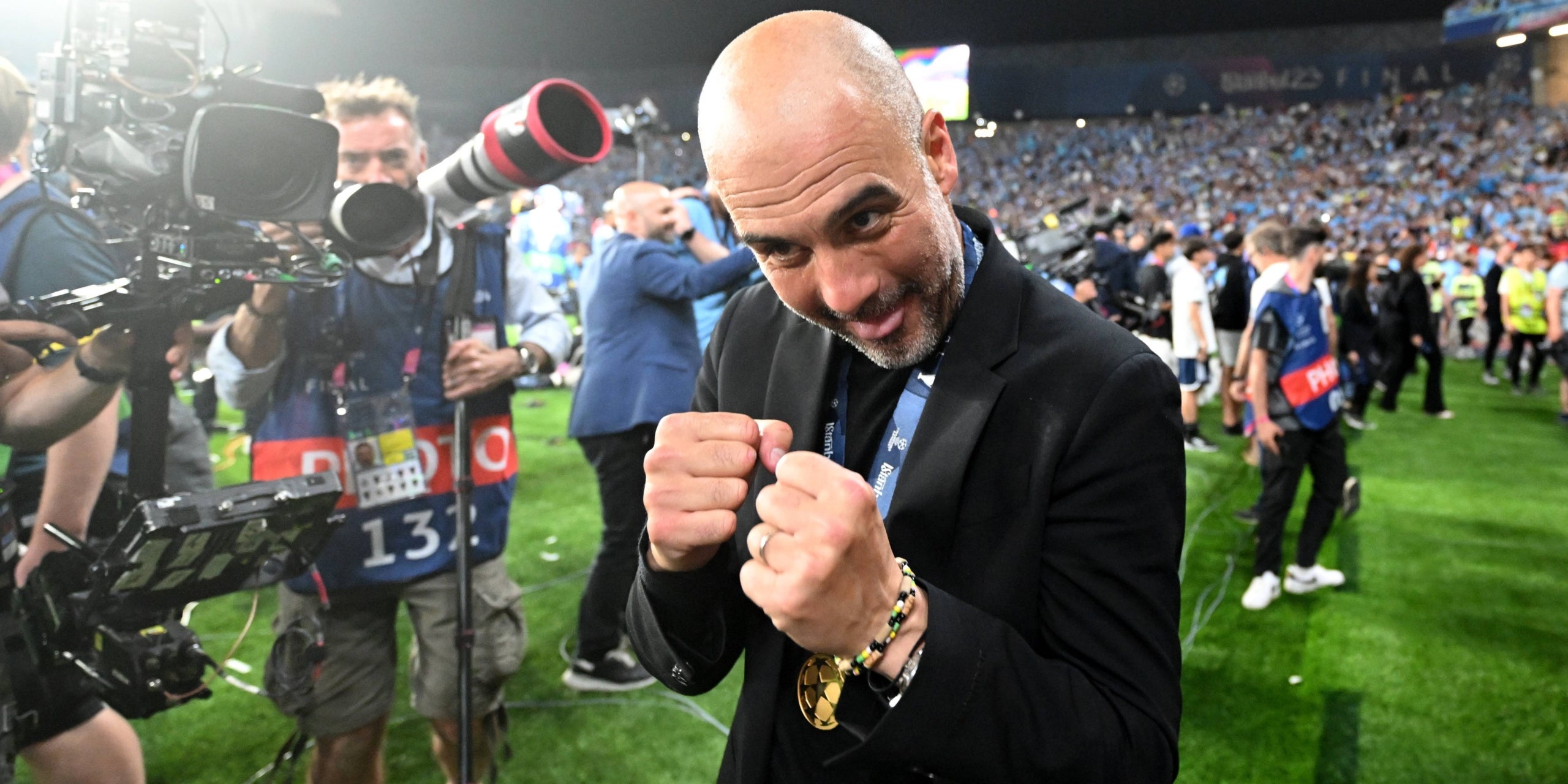 Pep Guardiola celebra el titol de Champions amb el Manchester City | Europa Press