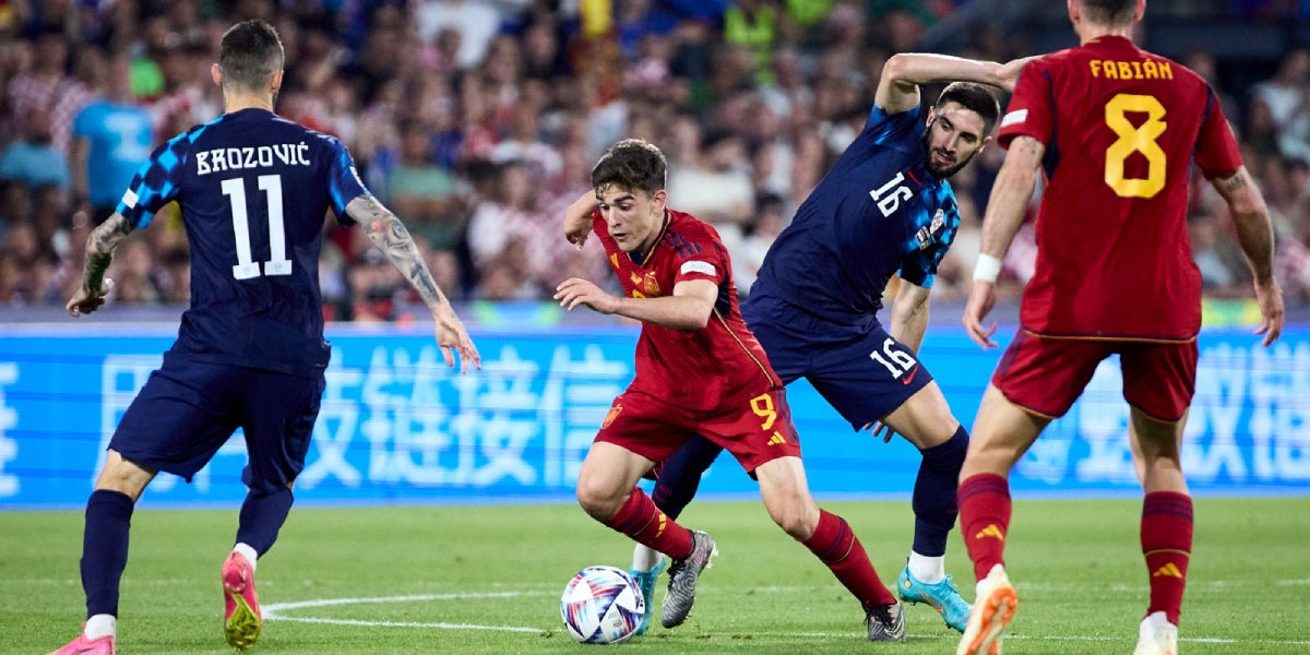 Gavi durant la final entre Espanya i Croàcia | Selección Española