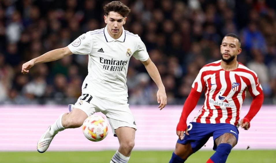 Mario Martín, durante un partido con el primer equipo del Real Madrid | Real Madrid CF