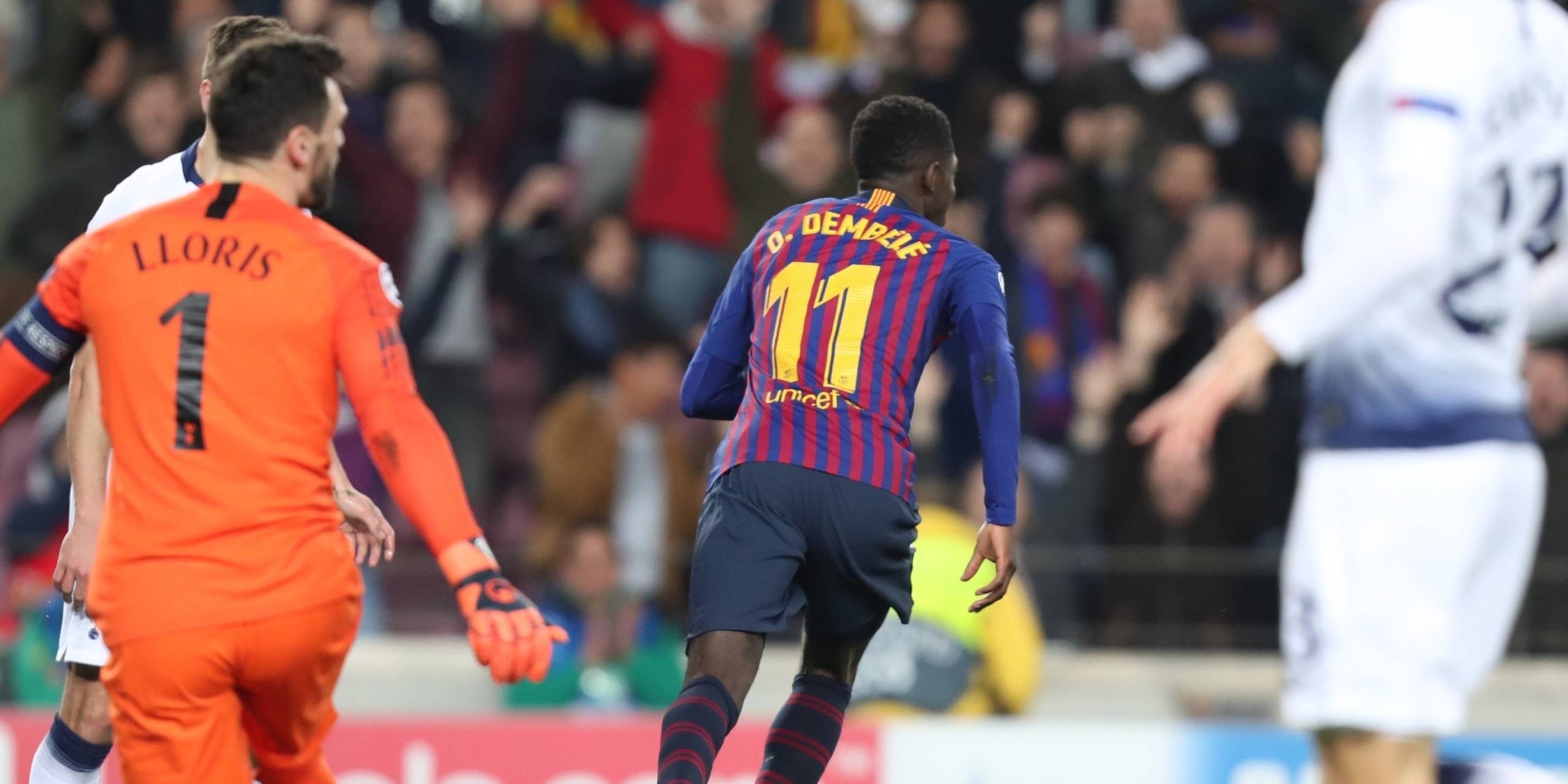 Dembélé, durant l'últim partit que el Barça va jugar contra el Tottenham | Europa Press