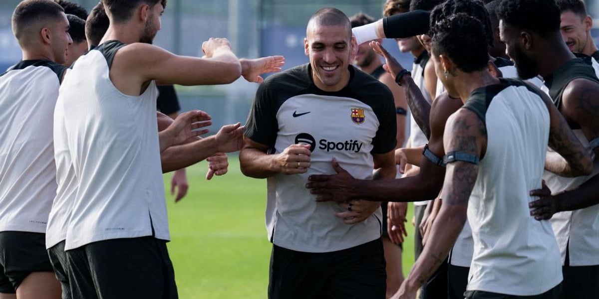 Oriol Romeu, en el seu primer entrenament amb el Barça | FC Barcelona