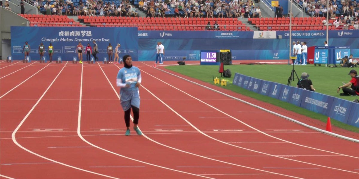 Nasra Abukar Ali, representant de Somàlia a la prova dels 100 metres | Twitter