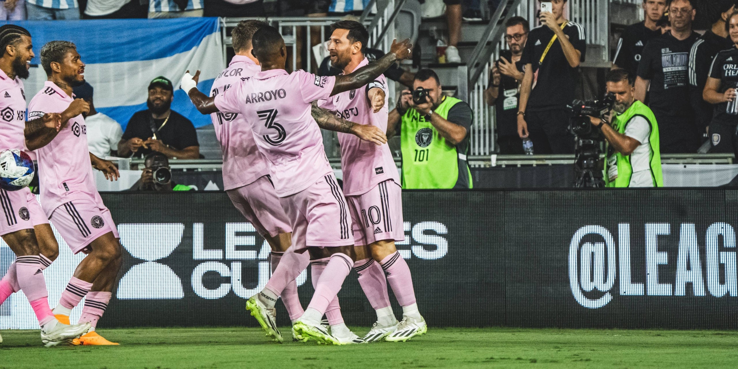 Leo Messi celebra un gol amb els seus companys a l'Inter Miami | Inter Miami CF