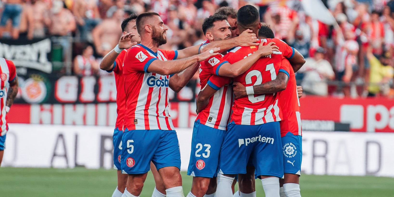 Els jugadors del Girona celebren el gol de Yangel Herrera contra el Getafe | Girona FC