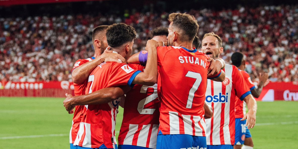 Els jugadors del Girona celebrant un gol al Sánchez-Pizjuán | Girona FC