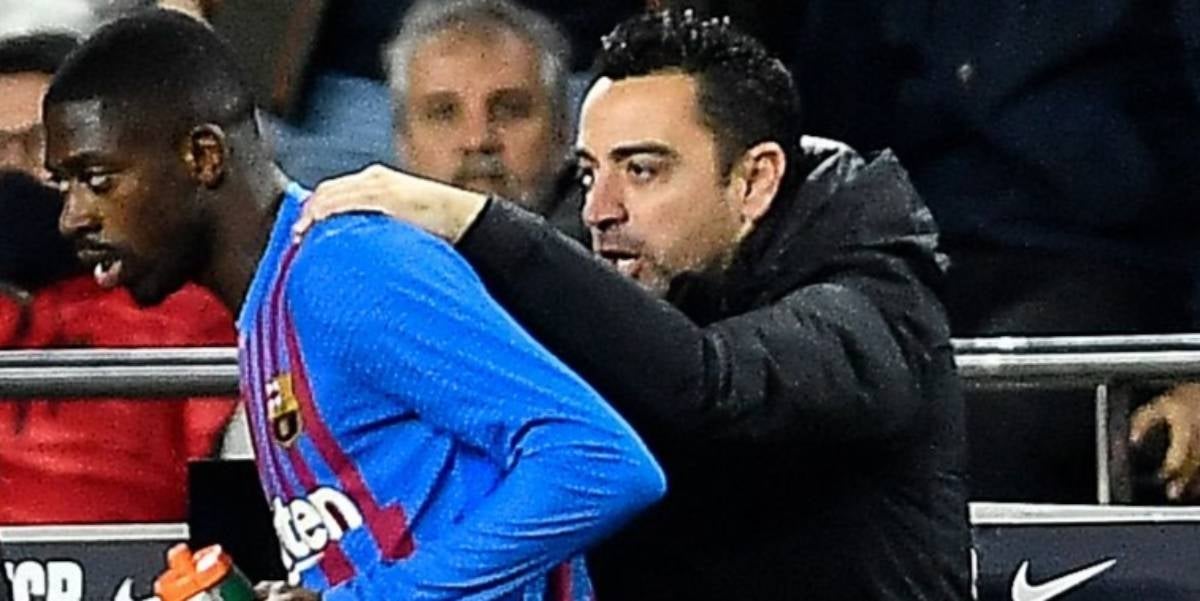 Xavi i Dembélé, durant un partit