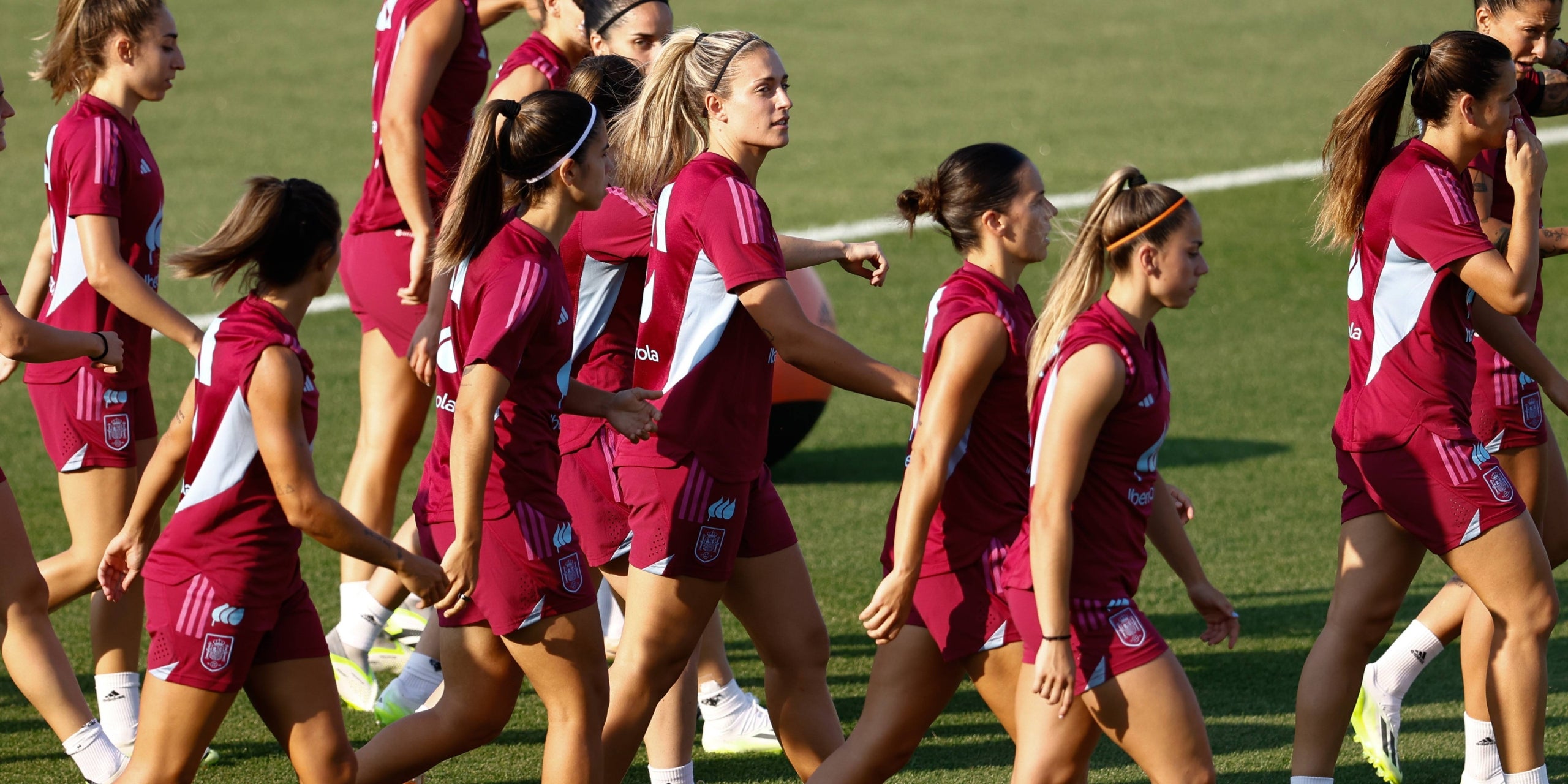 Las jugadoras de la selección española, durante un entrenamiento previo al Mundial | Europa Press
