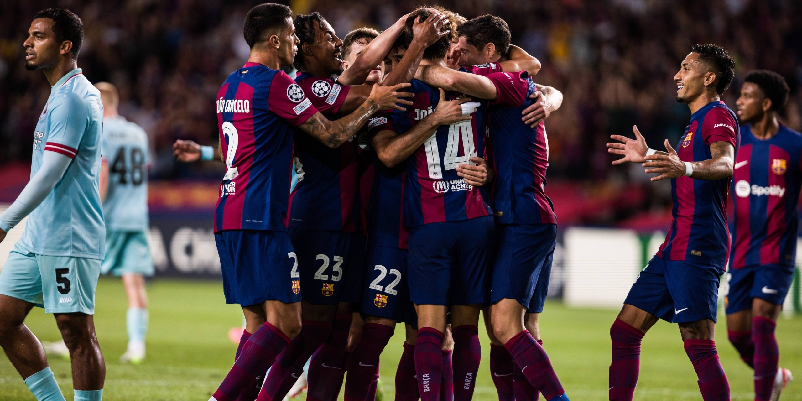 Els jugadors del Barça celebren un gol contra l'Anvers | Europa Press