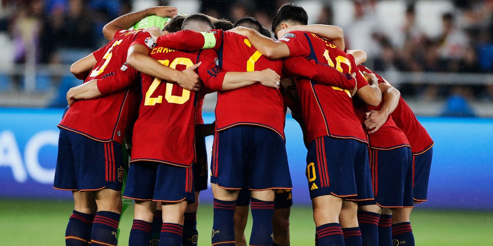 La selecció espanyola, en el partit contra Geòrgia | @SeFutbol