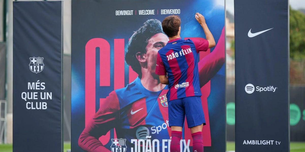 Joao Félix durant la seva presentació com a nou jugador del Barça | FC Barcelona