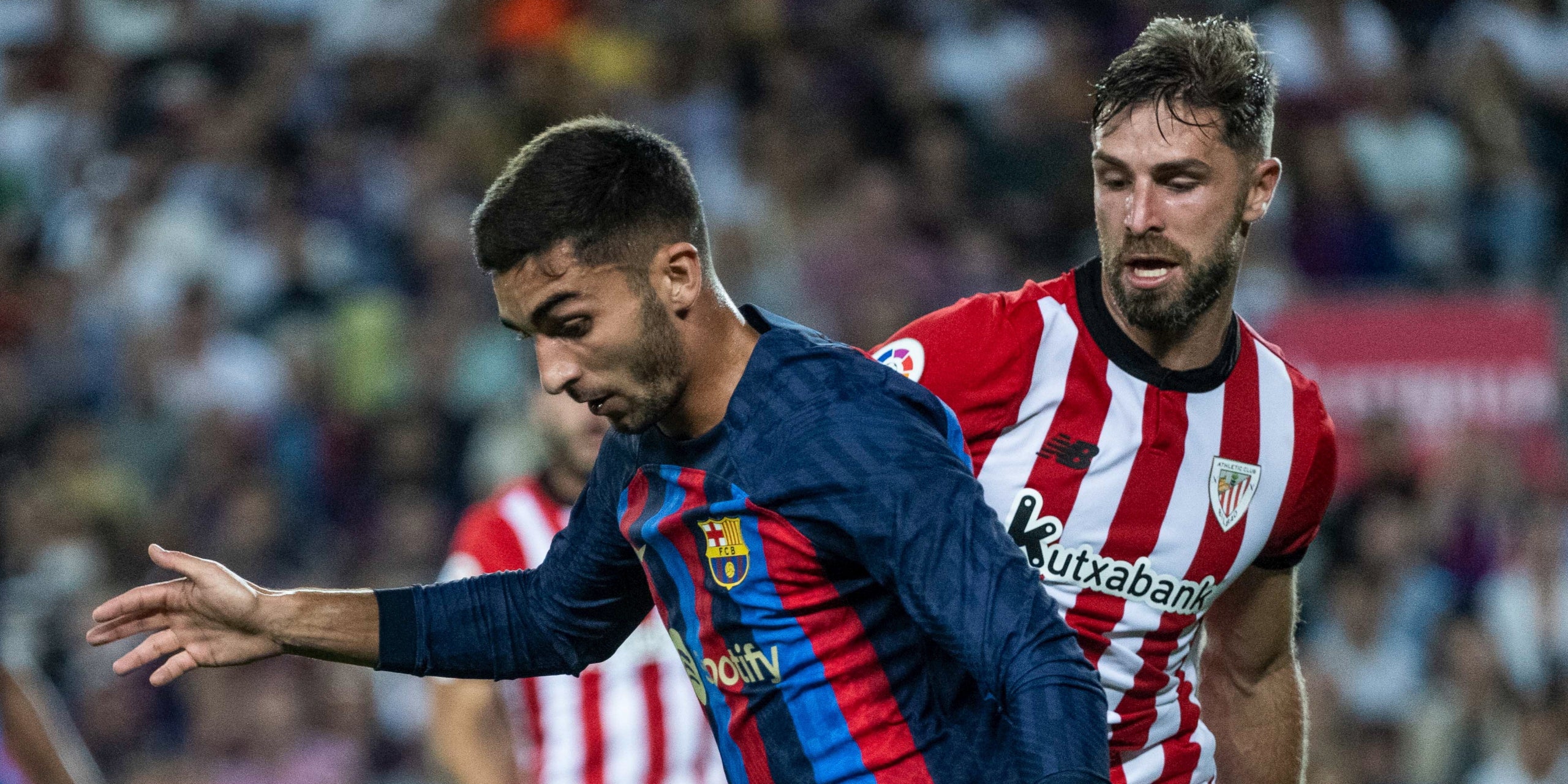 Ferran Torres, durant el partit contra l'Athletic al Camp Nou de la temporada 2022-2023 | Europa Press