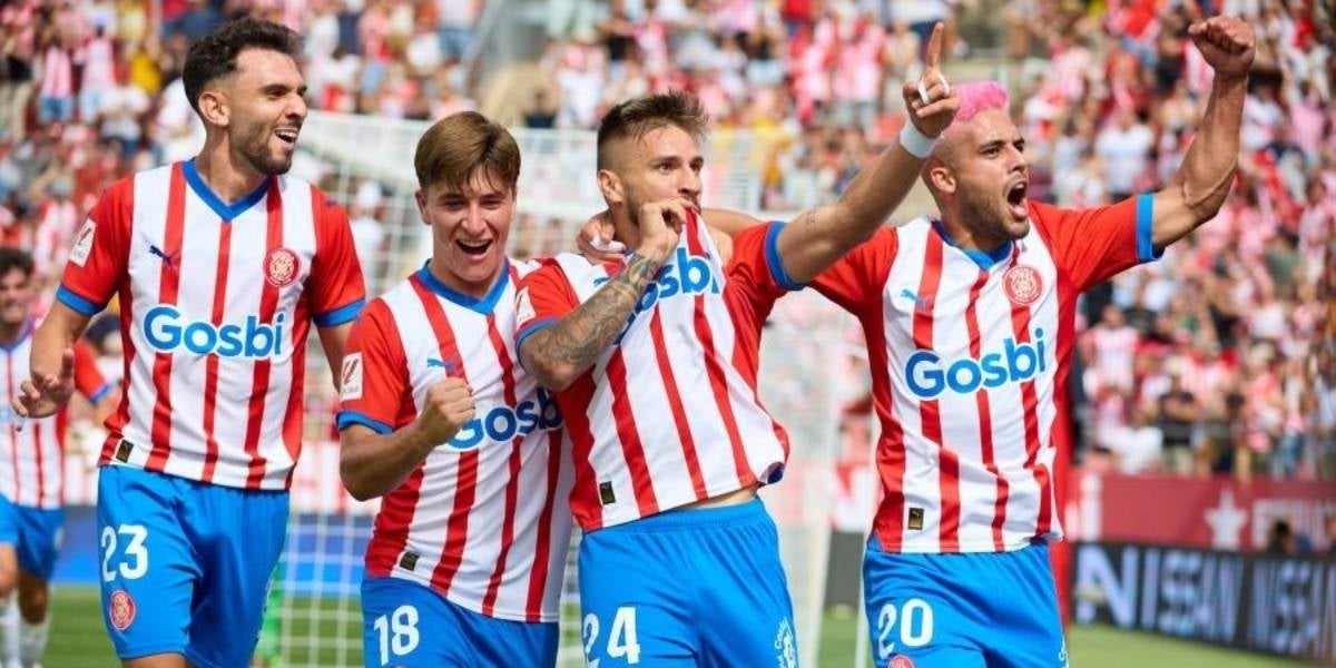 Portu celebra un gol con el Girona | Europa Press