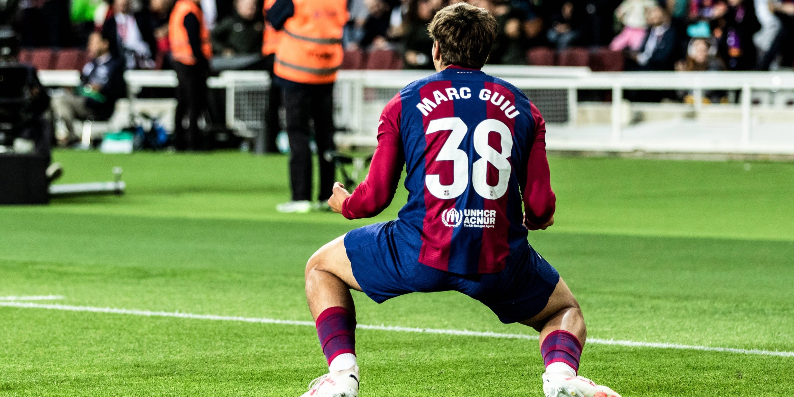 Marc Guiu, después de marcar contra el Athletic | Europa Press