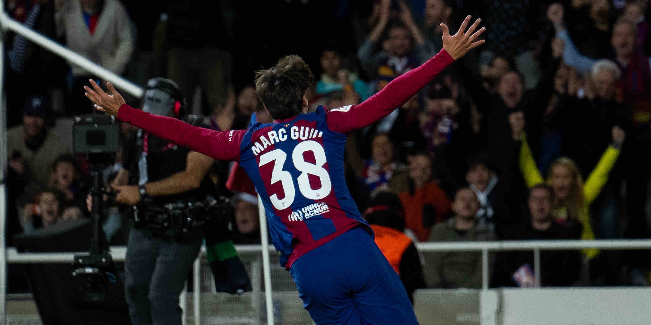 Marc Guiu, celebrando su gol con el Barça | FC Barcelona