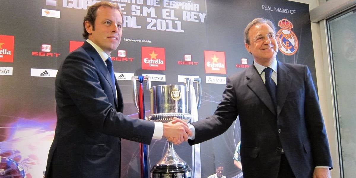 Sandro Rosell y Florentino Pérez, antes de la final de Copa de 2011 | Europa Press