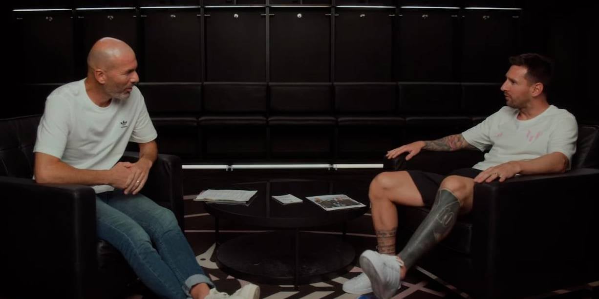 Zidane y Messi, durante su conversación | Adidas