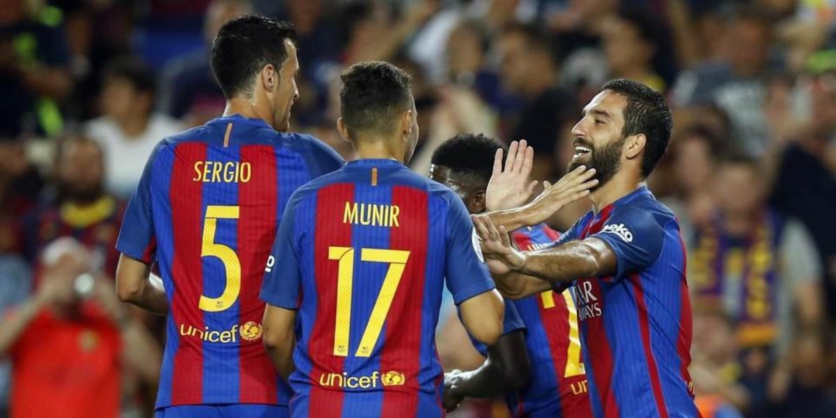 Arda Turan celebra un gol amb el Barça | FC Barcelona