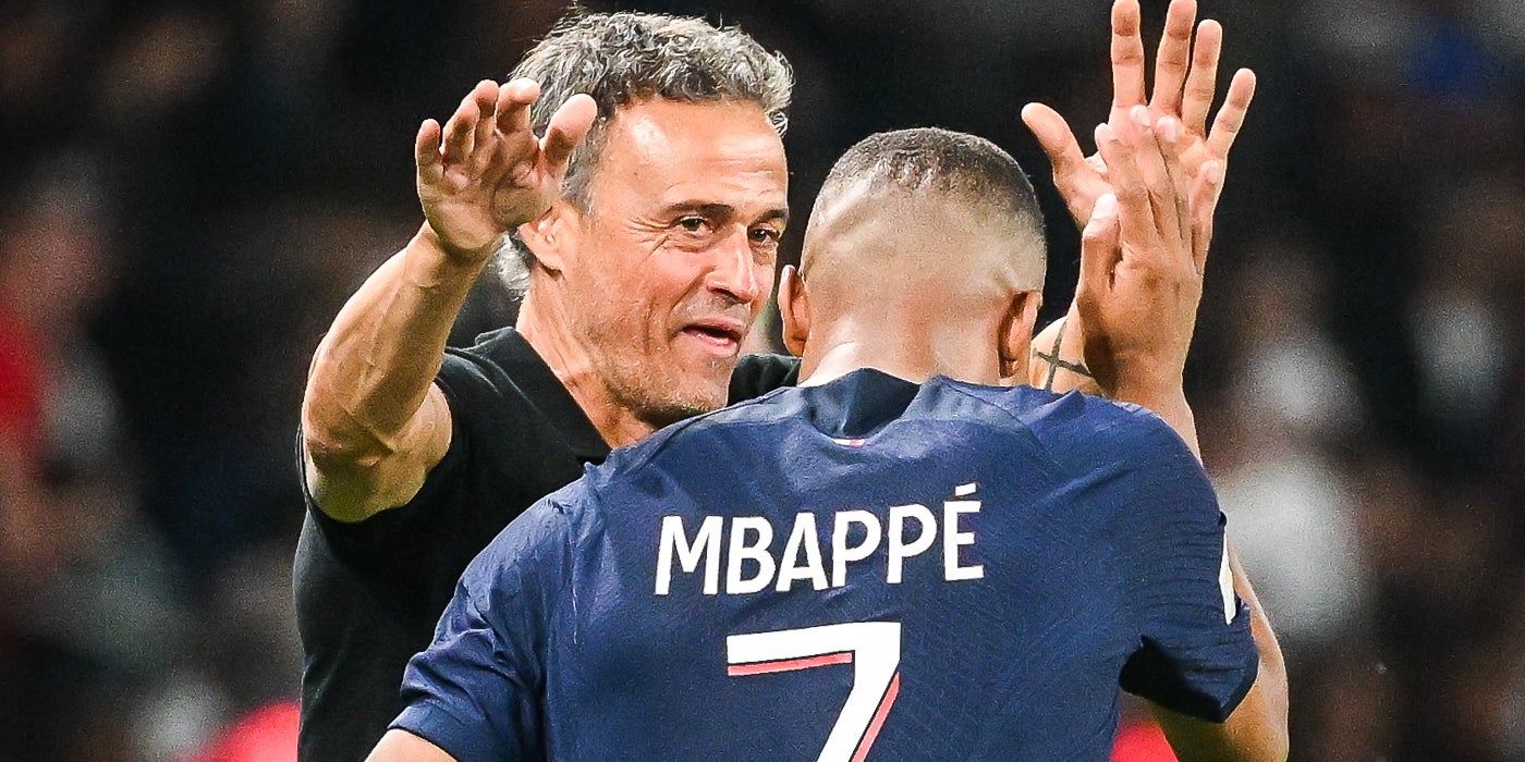 Luis Enrique i Mbappé, durant un partit amb el PSG | Europa Press