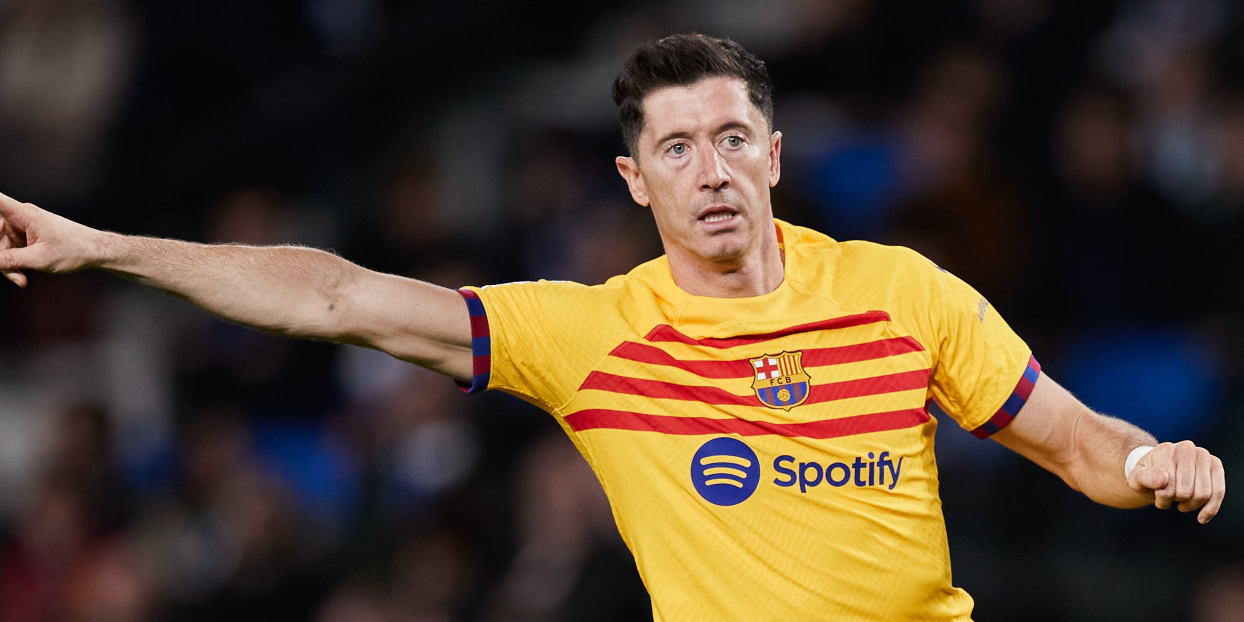 Robert Lewandowski, durant el partit contra la Reial Societat | Europa Press