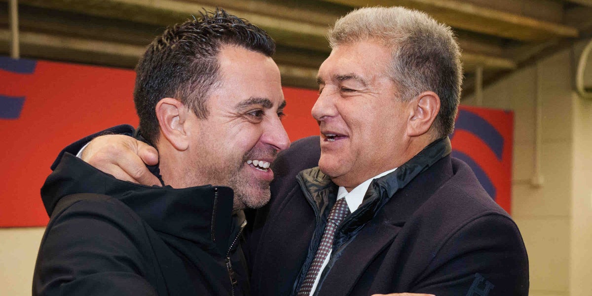 Xavi Hernández y Joan Laporta después del Barça-Porto | FC Barcelona