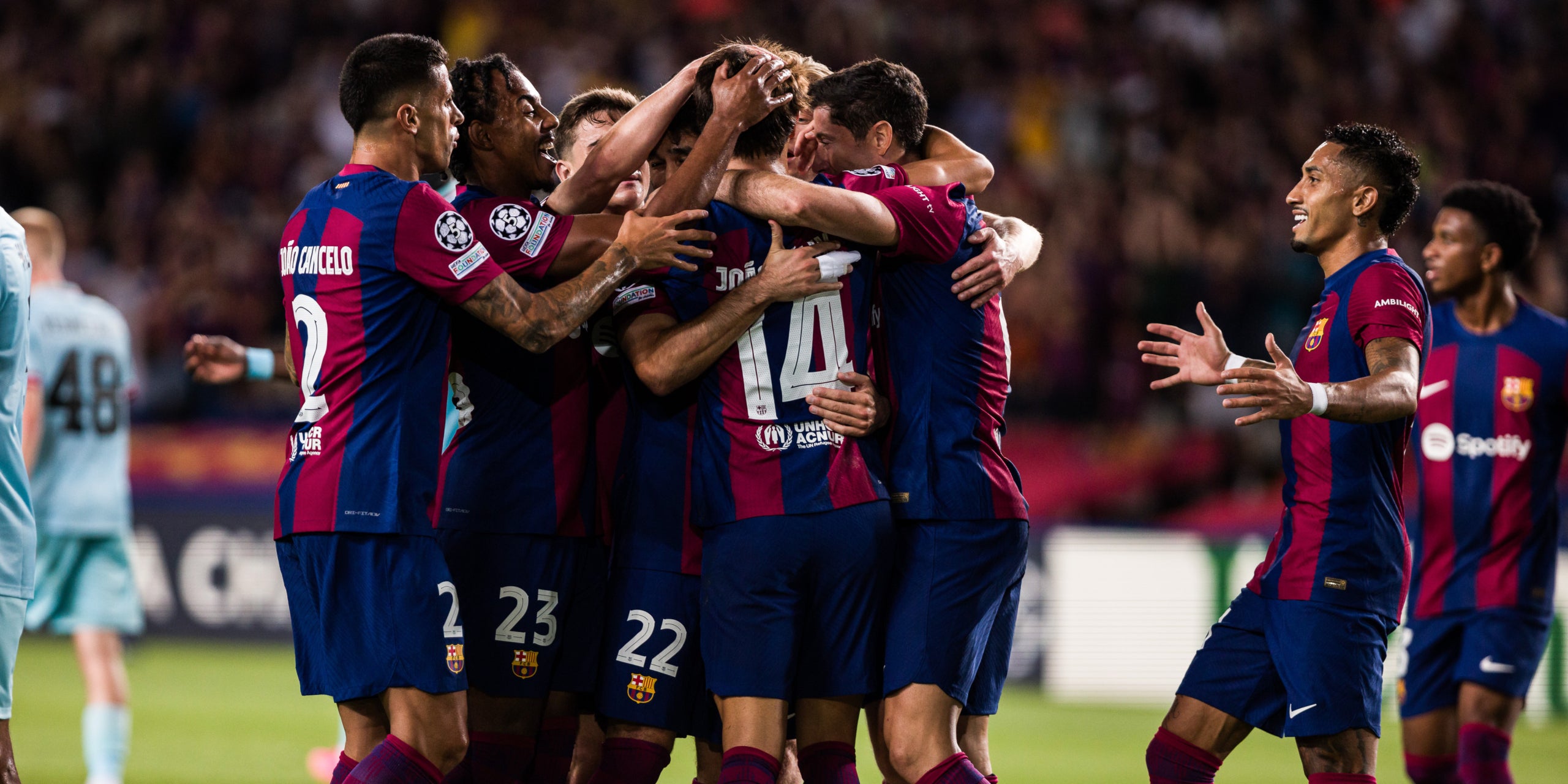 Los jugadores del Barça, celebrando un gol en un partido de Champions | Europa Press