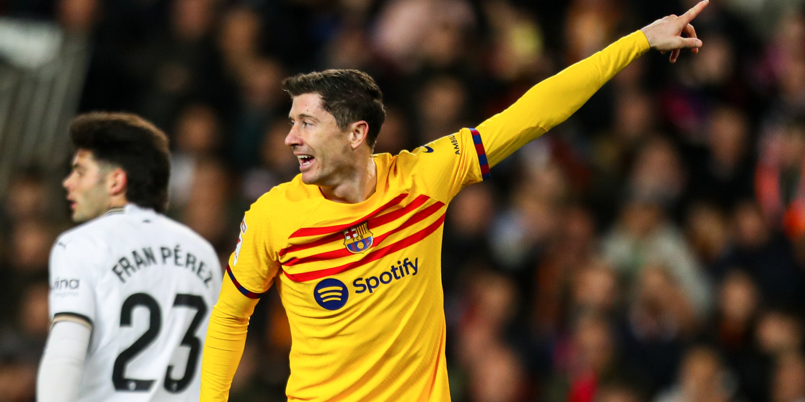 Lewandowski, durant el partit contra el València | Europa Press