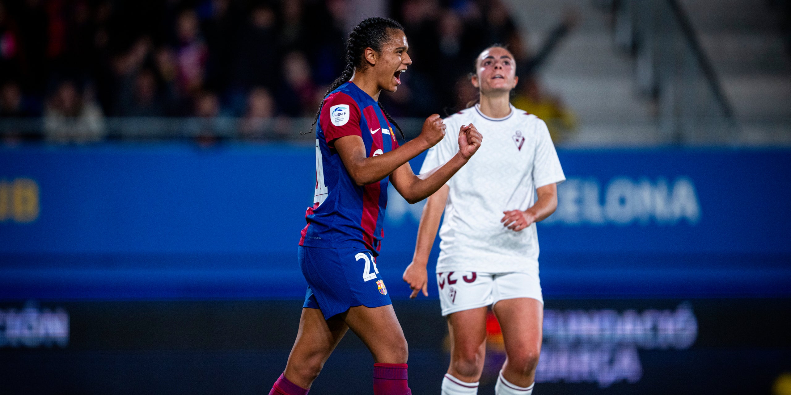 Esmee Brugts, celebrando un gol contra el Eibar | @FCBfemeni