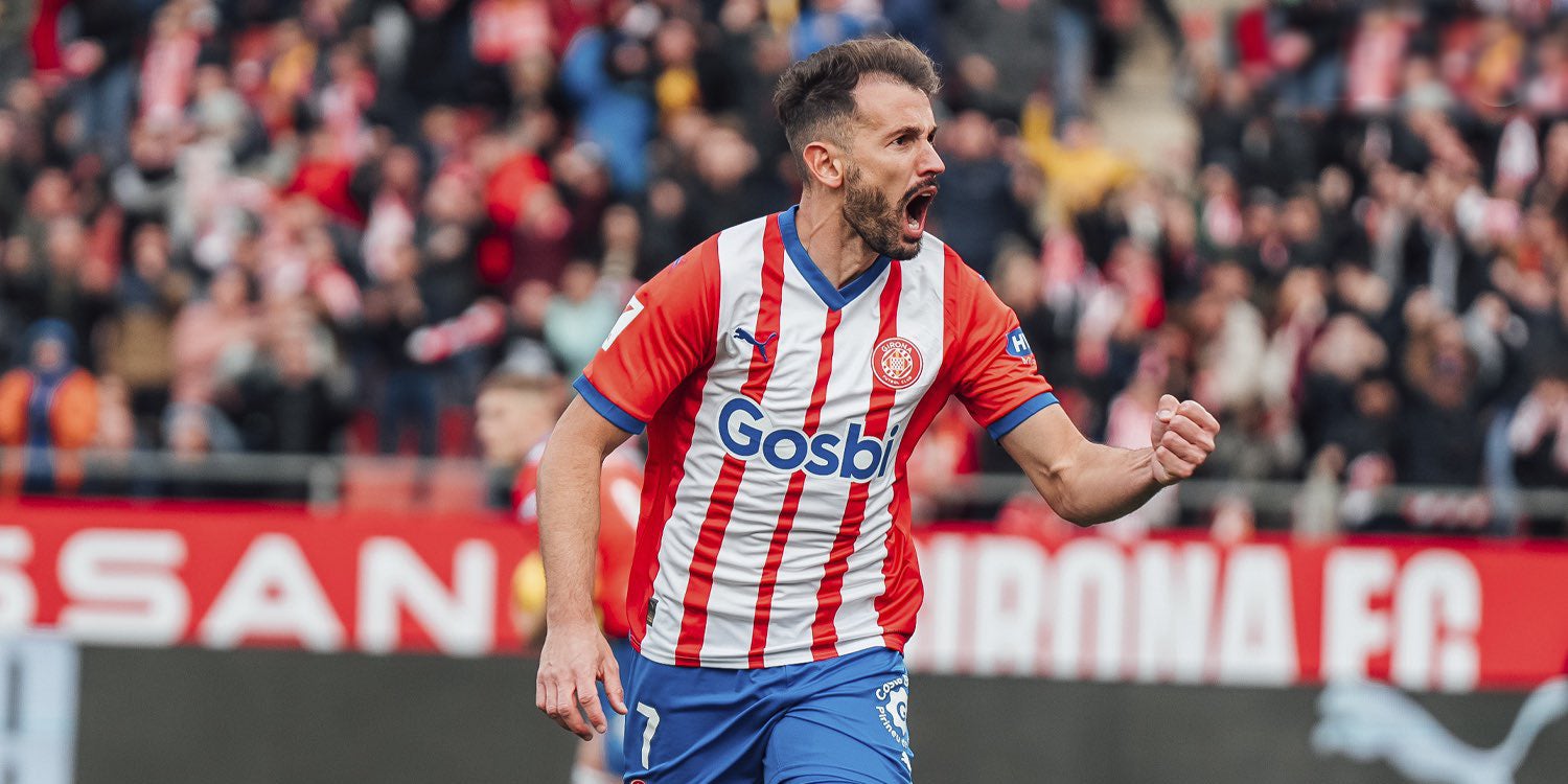 Stuani, celebrando un gol contra el València | Girona FC
