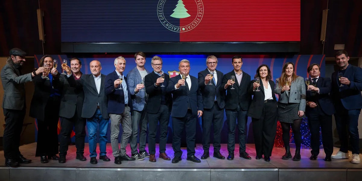 Joan Laporta, durante la habitual comida navideña con los medios de comunicación | FC Barcelona