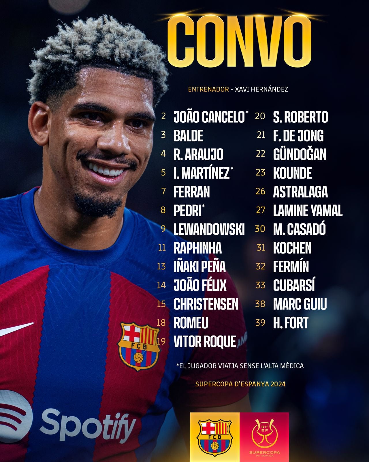 La convocatòria del Barça per a la Supercopa | FC Barcelona