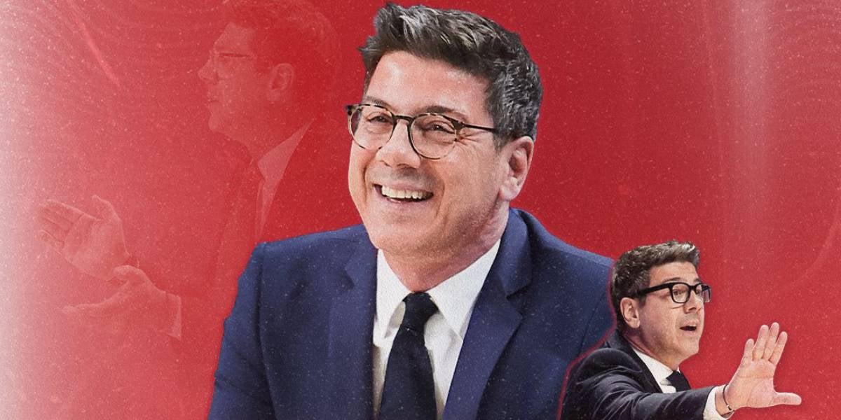 Muntatge del Bàsquet Girona per anunciar el fitxatge de Fotis Katsikaris | Bàsquet Girona